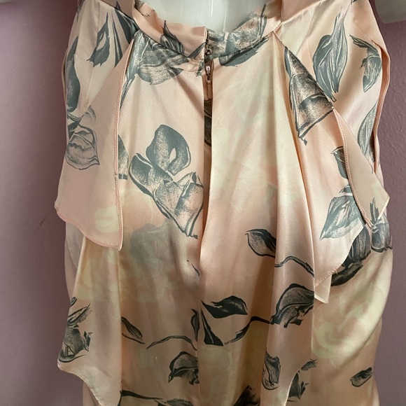 Vintage Silk DRESS Backless Dolman Sleeve SZ 4 Train Structured Shoulders Pink - Picture 10 of 13